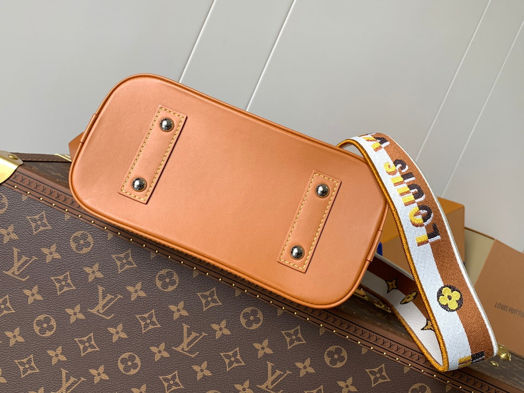 ALMA BB BAG 23 IN BRONZE BROWN GRAIN EPI COWHIDE