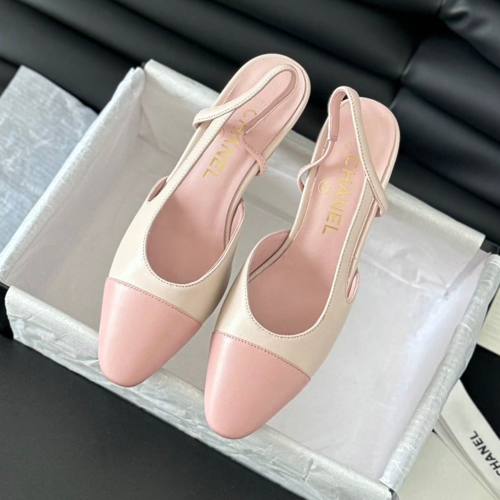HIGH SLINGBACK IN LIGHT PINK LAMBSKIN