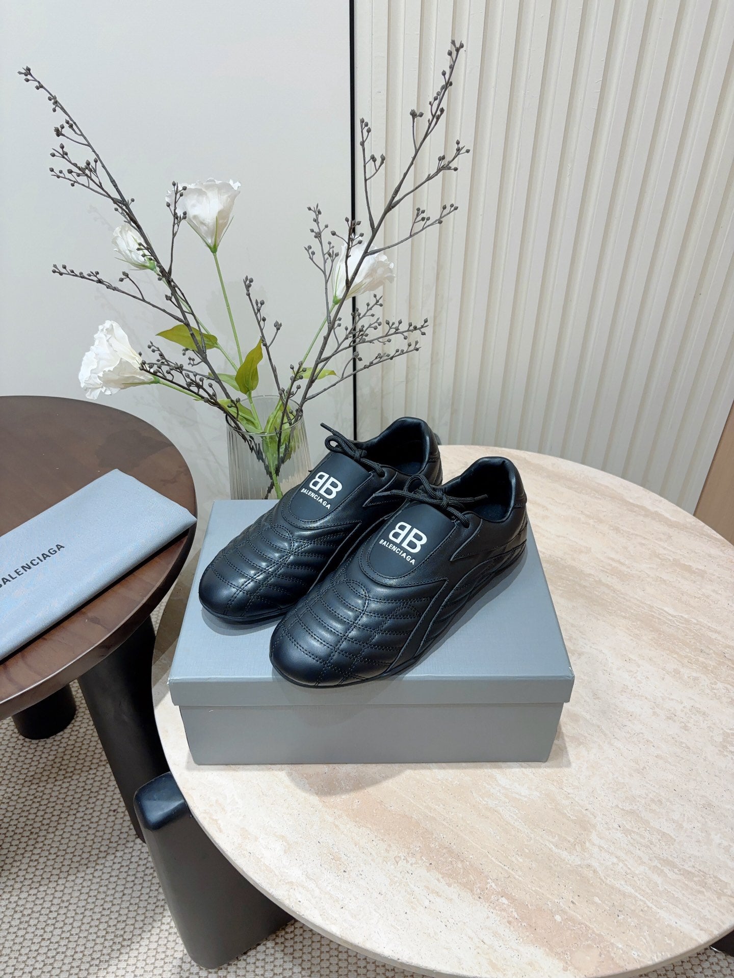 SOCCER SNEAKER IN BLACK QUILTED LAMBSKIN