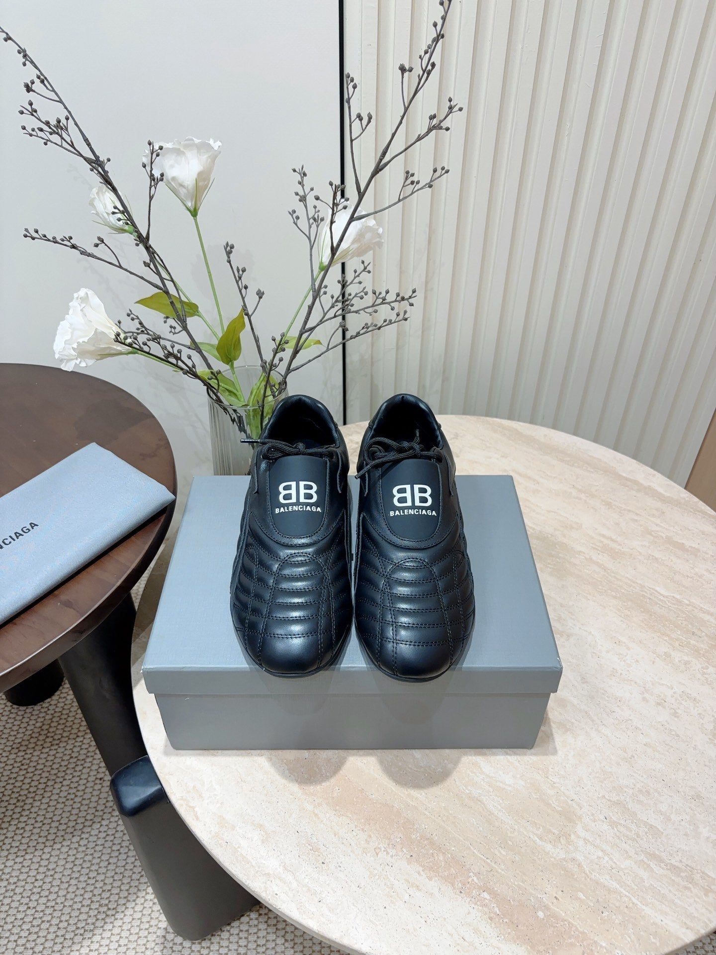 SOCCER SNEAKER IN BLACK QUILTED LAMBSKIN