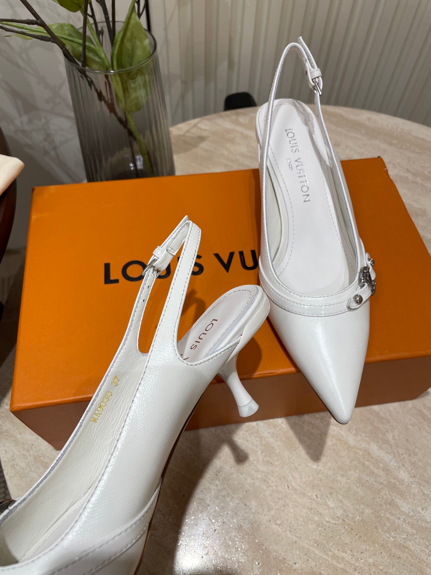 HIGH SLINGBACKS 5 CM IN WHITE CALFSKIN