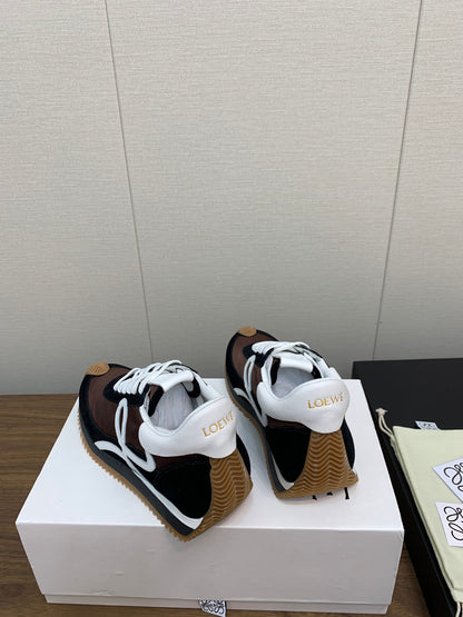 LW FLOW RUNNER SNEAKER BLACK-BROWN SUEDE