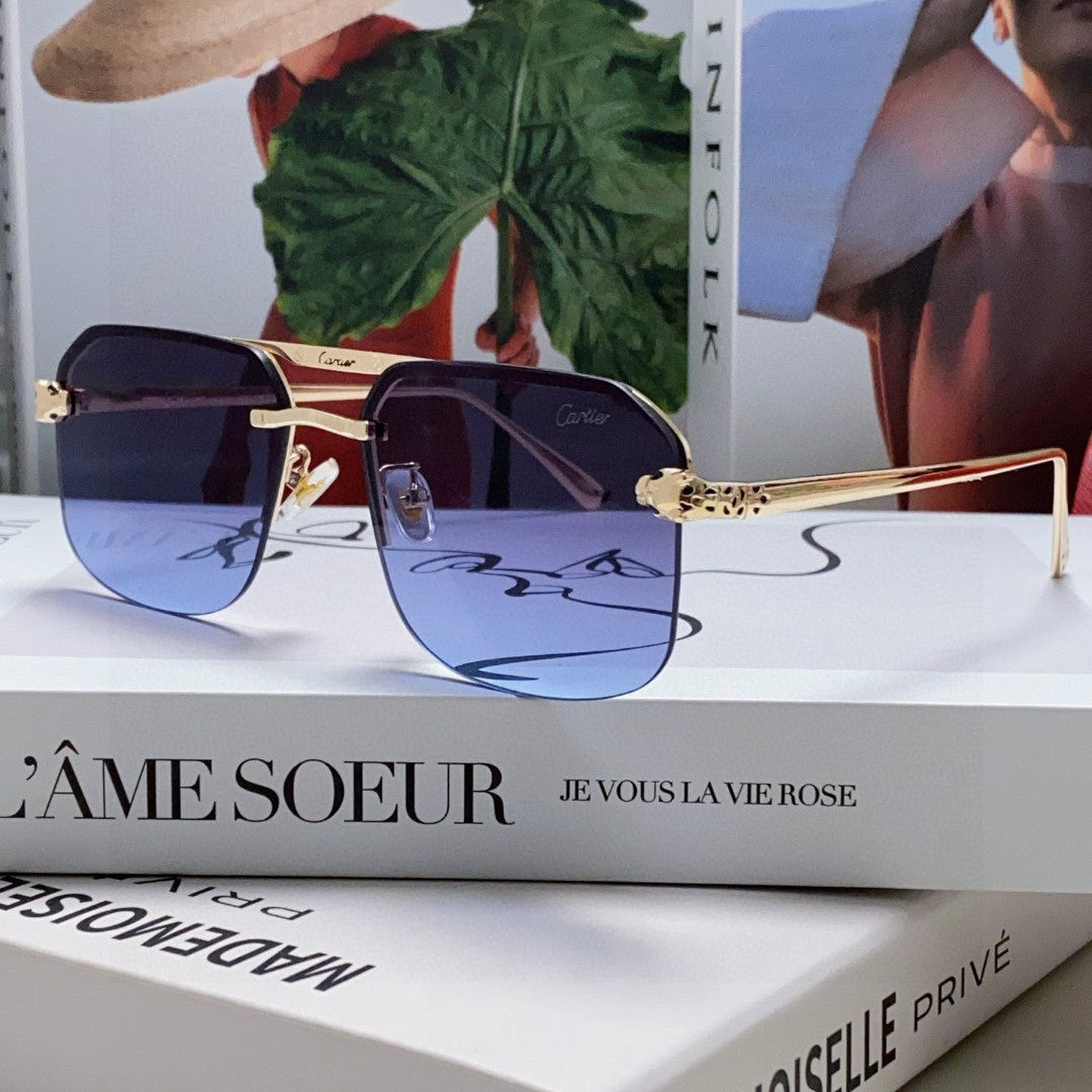 PANTHÈRE RIMLESS RECTANGULAR FRAME SUNGLASSES 543546 IN METAL