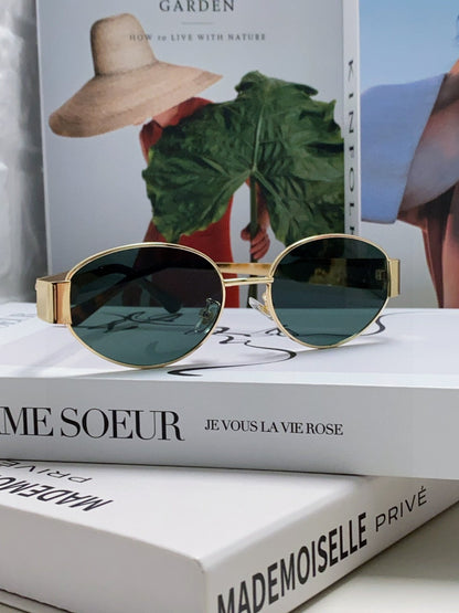 TRIOMPHE SUNGLASSES 548596 IN METAL BLACK LENSES