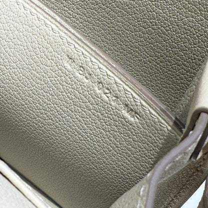 HM ROULIS 18 MINI BAG IN BEIGE CALFSKIN SILVER-TONE HARDWARE