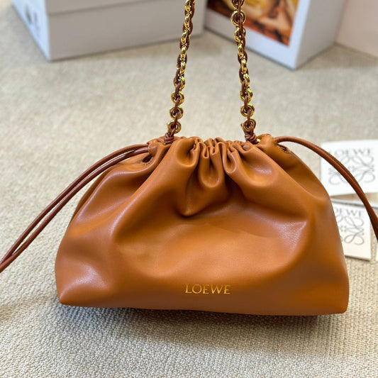 LOE SMALL 23 FLAMENCO PURSE IN WARM DESERT NAPPA LAMBSKIN