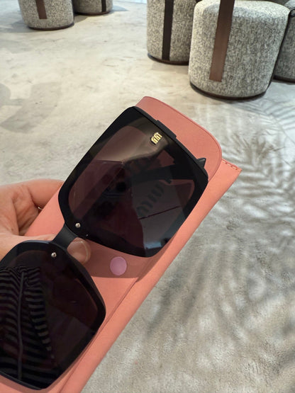 LOGO SQUARE SUNGLASSES 512016 IN BLACK ACETATE