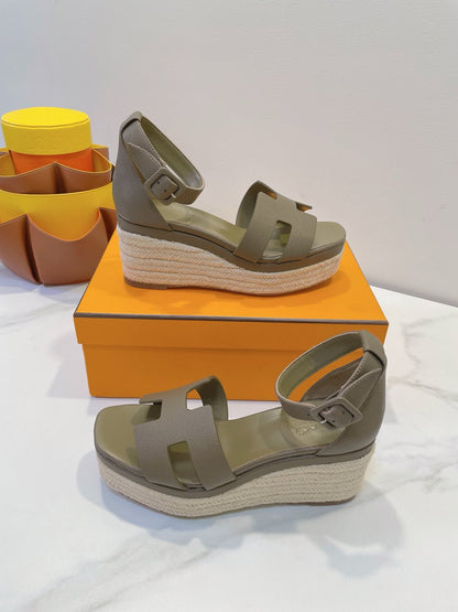 ELDA ESPADRILLE IN MOCHA BROWN EPSOM CALFSKIN
