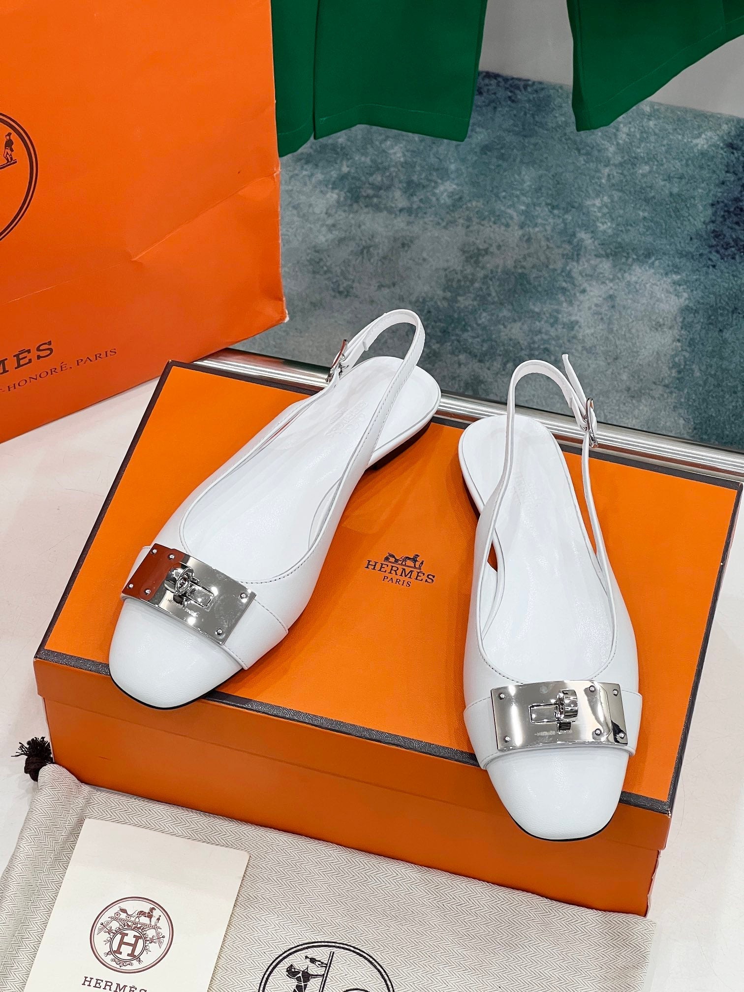 INNOCENTE SLINGBACK WHITE CALFSKIN