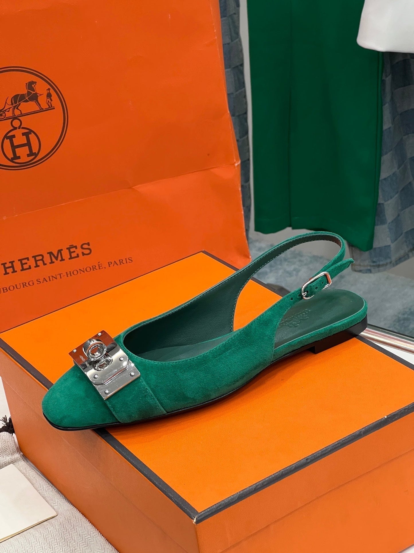 INNOCENTE SLINGBACK CASTLETON GREEN SUEDE