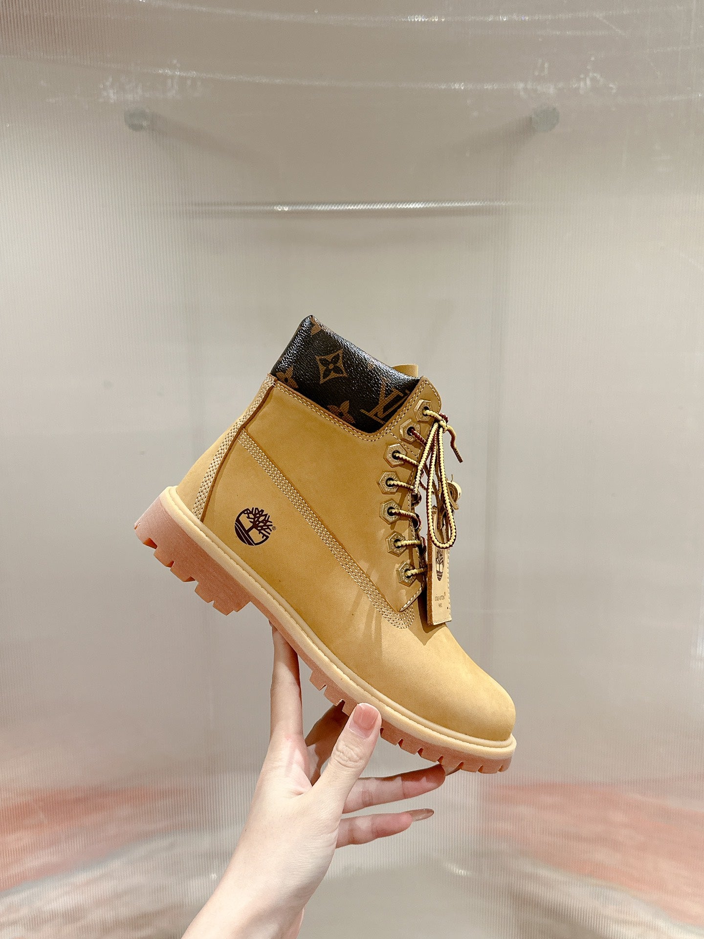 LV X TIMBERLAND ANKLE BOOT IN TORTILLA BROWN SUEDE