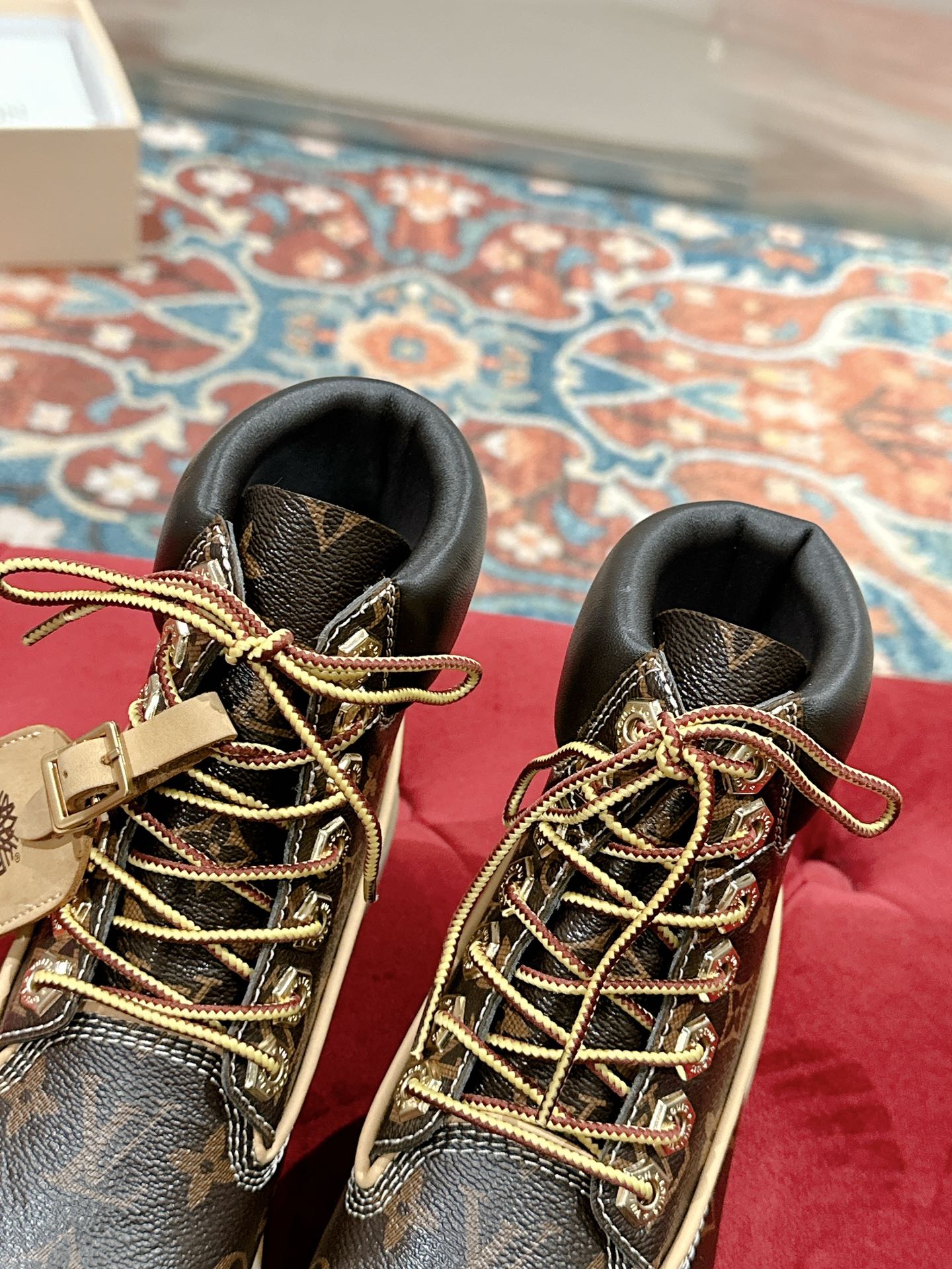 LV X TIMBERLAND ANKLE BOOT IN CHOCOLATE BROWN MONOGRAM CALFSKIN