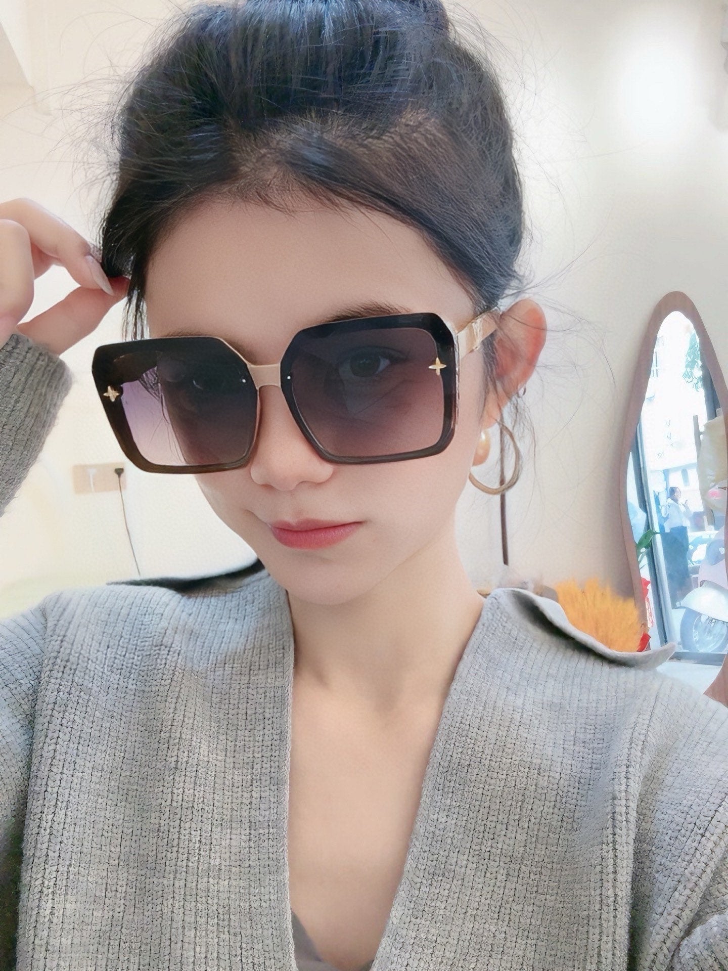 SQUARE SUNGLASSES L8148 IN ACETATE