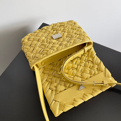 BV Small Rumple Messenger 21 Yellow Lambskin Shw