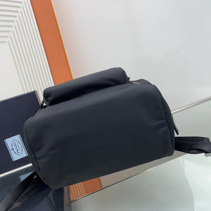 BACKPACK 45 IN BLACK RE-NYLON AND SAFFIANO LEATHER TRIM