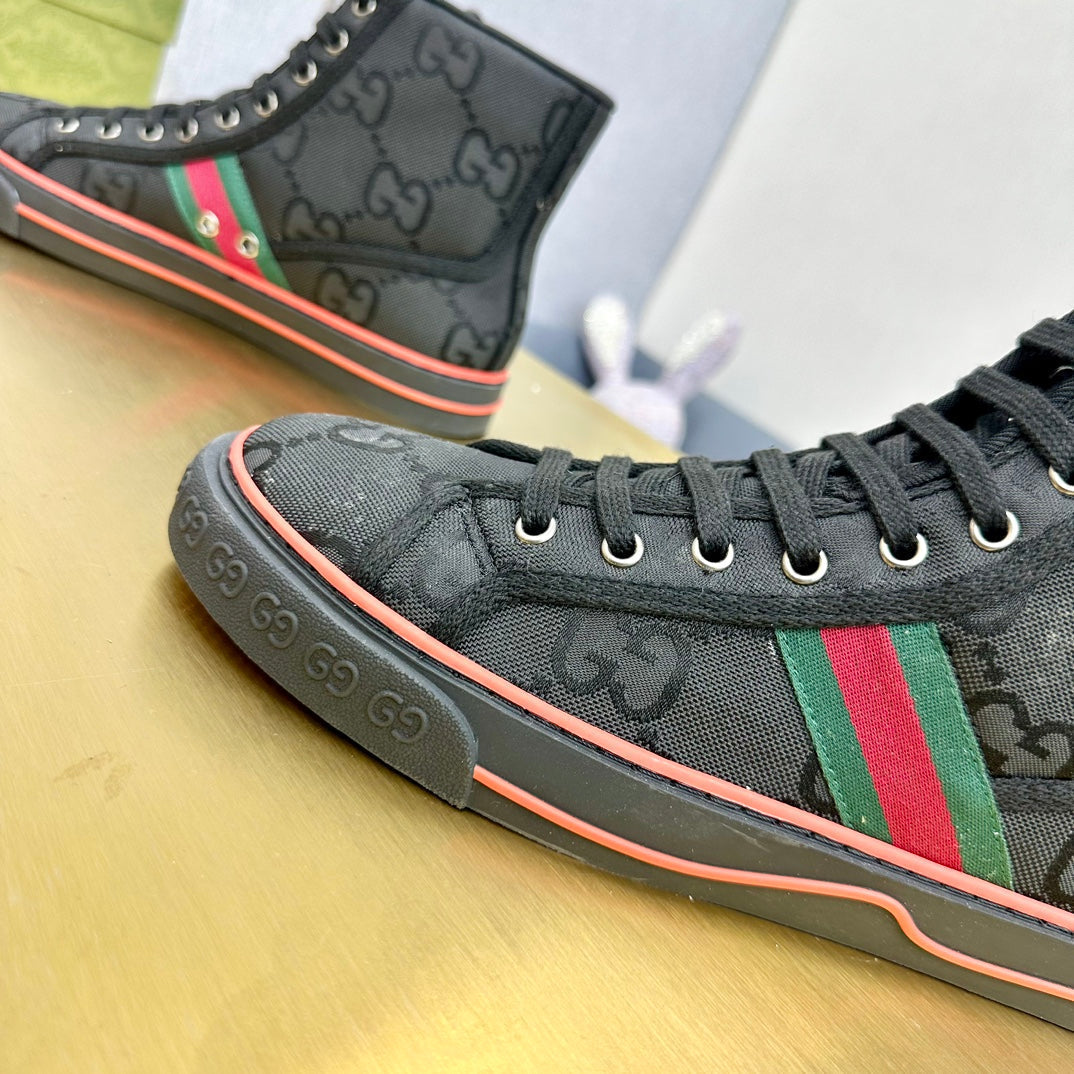 GG TENNIS 1977 HIGH-TOP TRAINER JET BLACK CANVAS