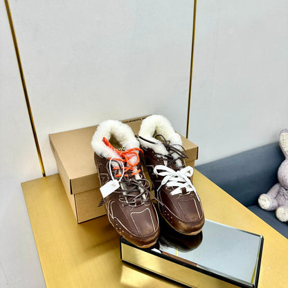 MIUXNB 530 SNEAKERS IN BROWN CALFSKIN SHEARLING