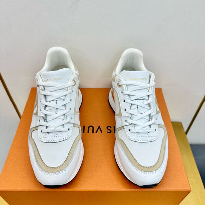 NEO RUN AWAY SNEAKER IN WHITE MIX GOLD CALFSKIN