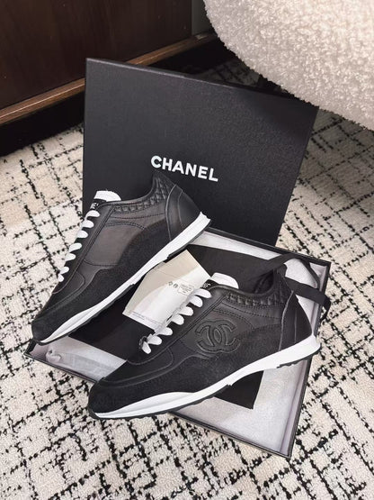 TRAINERS SNEAKER IN BLACK CALFSKIN AND SUEDE