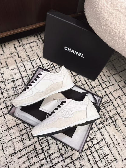 TRAINERS SNEAKER IN WHITE CALFSKIN AND SUEDE