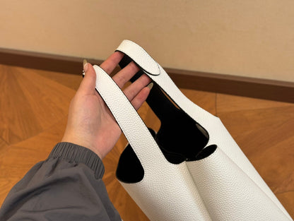 PRA 25 BASKET BAG IN WHITE CALFSKIN