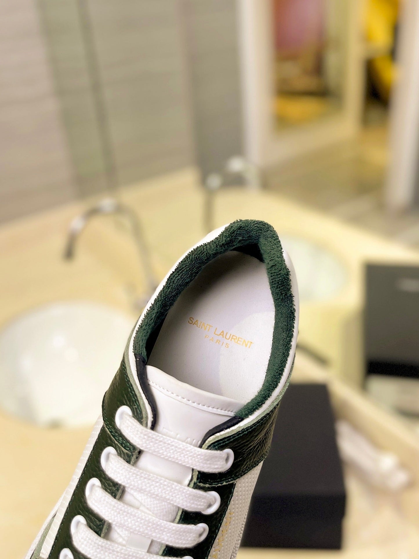 SL SL/61 SNEAKERS WHITE-BLACK LACES CALFSKIN