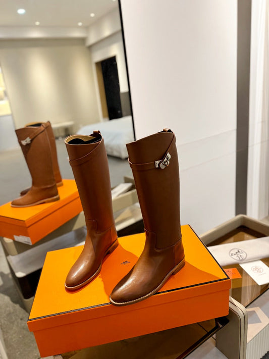 STIVALI JUMPING IN GINGERBREAD BROWN CALFSKIN