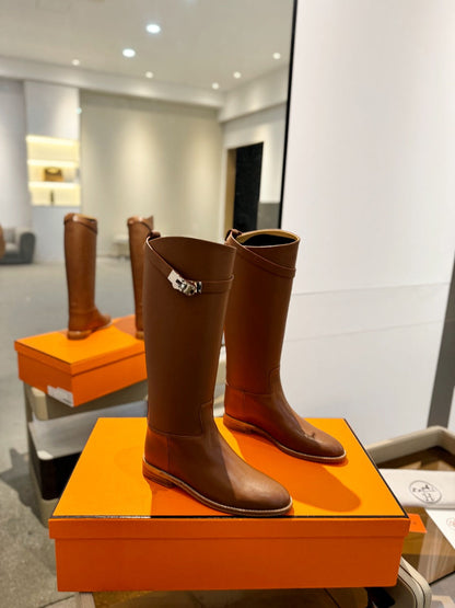 STIVALI JUMPING IN GINGERBREAD BROWN CALFSKIN
